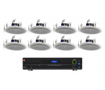 Комплект акустики 8 потолочных динамиков JBL 8128 | Bluetooth | 8х6Вт